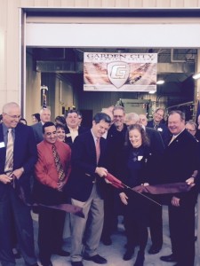 ribbon cutting at welding site